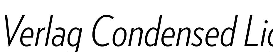 Verlag Condensed Light Italic Font Download Free